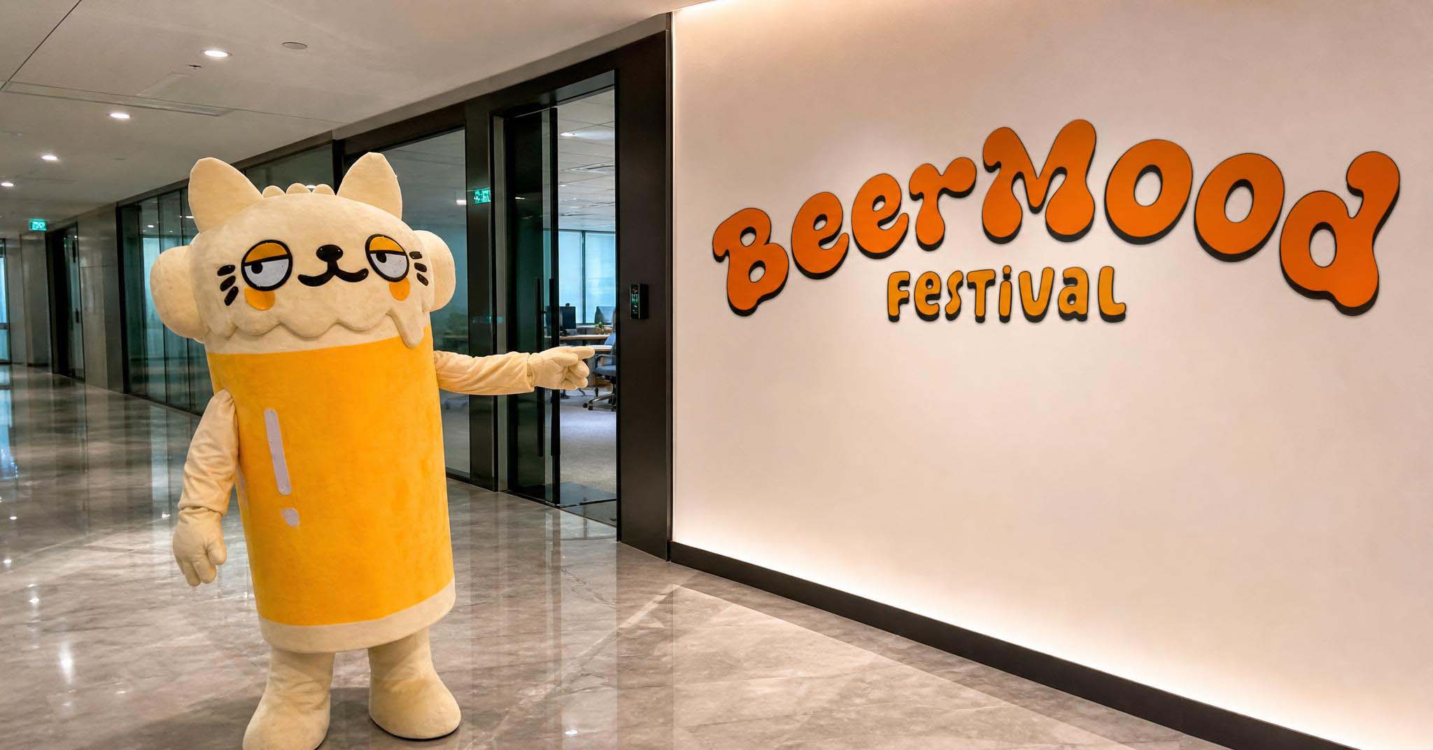 BeerMood Hong Kong office hallway signage